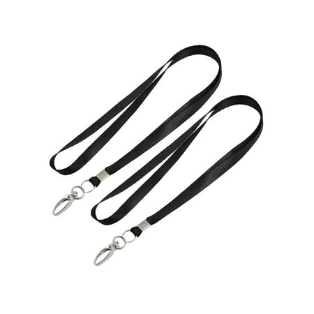 Unique Bargains 2 Pcs Black Nylon String Cord Keys Holder Lanyard 16.5"