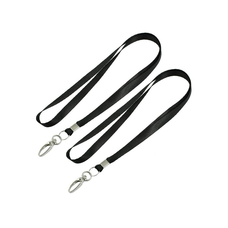 Unique Bargains 2 Pcs Black Nylon String Cord Keys Holder Lanyard 16.5 