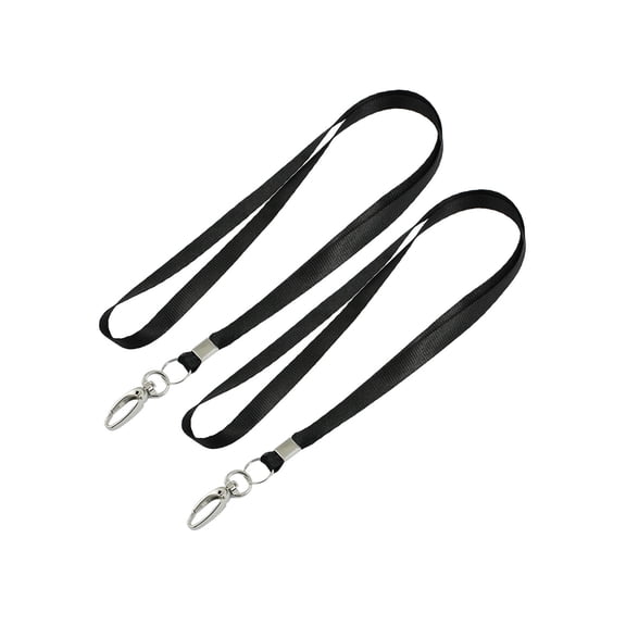 Unique Bargains 2 Pcs Black Nylon String Cord Keys Holder Lanyard 16.5"