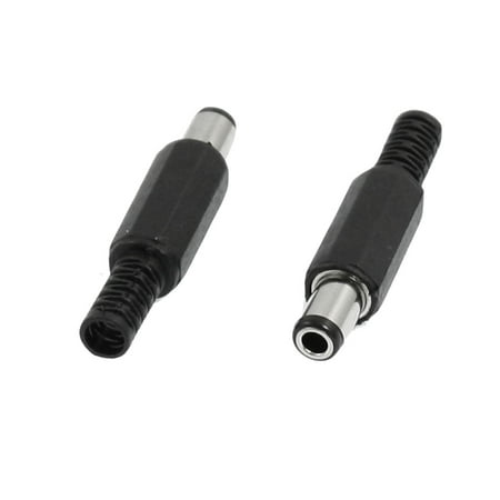 Unique Bargains 2 Pcs Black Plastic Cover 3x6.2mm Male DC Power Jack Connector