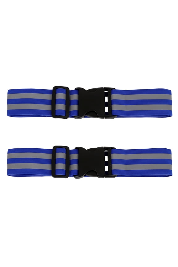 2 Pcs Blue Reflective Belts for Waist High Visibility Night Safety Cycling Riding Reflector Tape