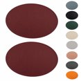 thumbnail image 1 of Unique Bargains 2 Pcs Bow Oval Faux Leather Placemat Wine Red, 1 of 5