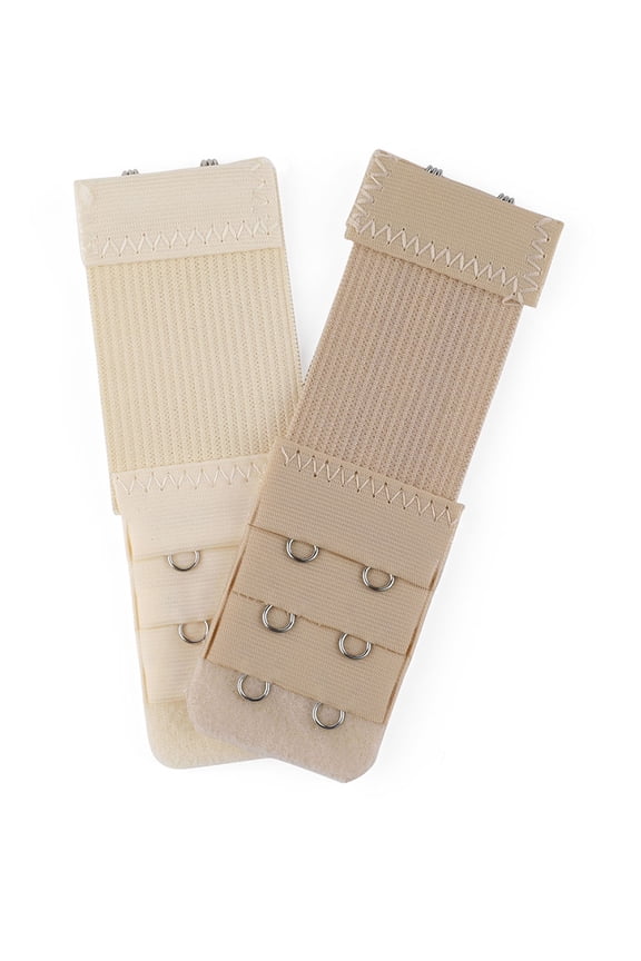 2 Pcs Bra Extenders Elastic Bra Strap Extension 3-Row 2/3/4 Hook