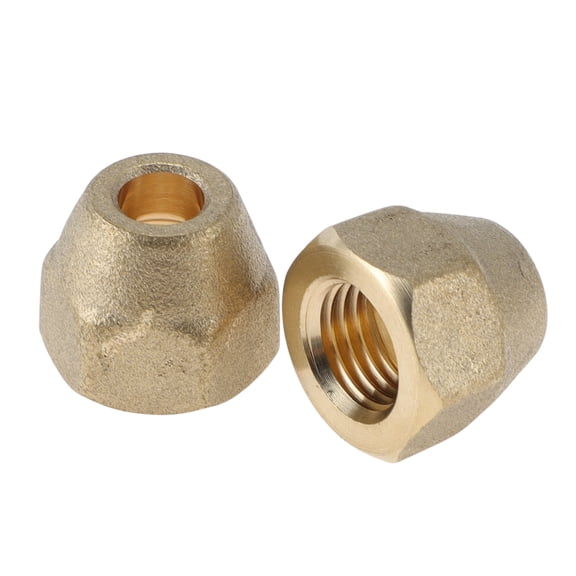 Unique Bargains 2 Pcs Brass Pipe Fittings for Air Conditioning 1/4" Ferrule Brass Pipe Extension Joint Connectors