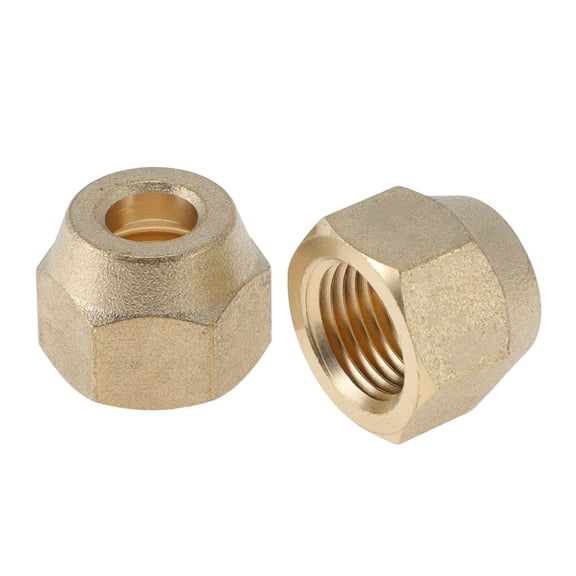 Unique Bargains 2 Pcs Brass Pipe Fittings for Air Conditioning 5/16" Ferrule Brass Pipe Extension Joint Connectors