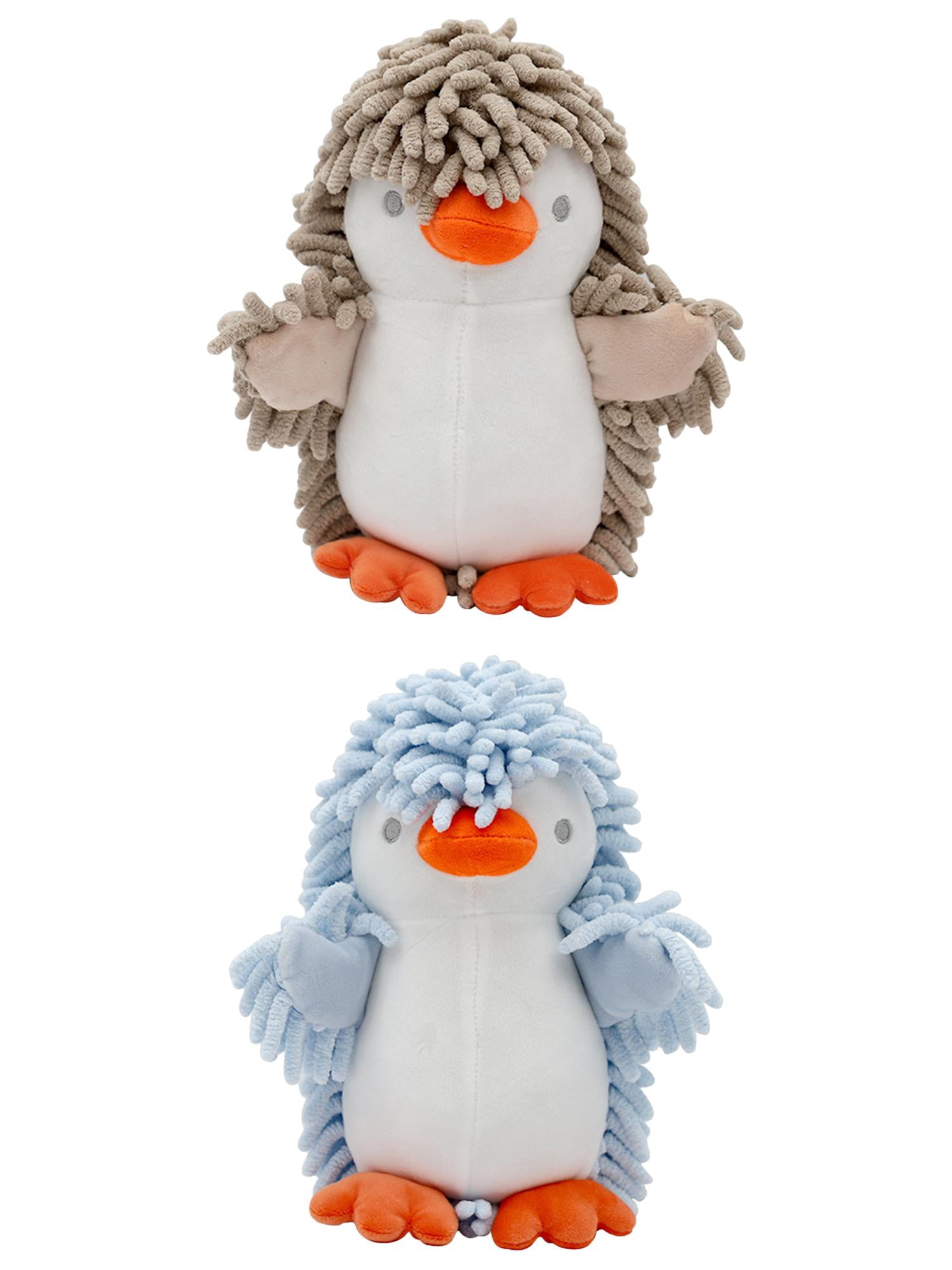 Unique Bargains 2 Pcs Cartoon Hand Towels 8" x 8" Blue/Brown
