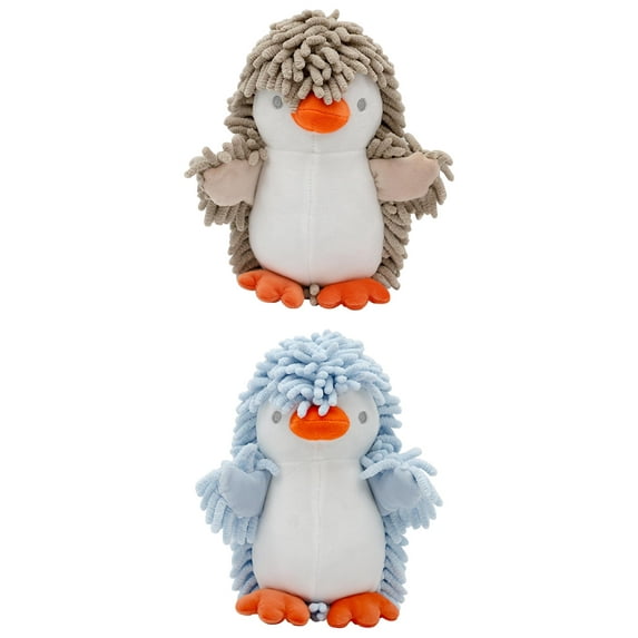 Unique Bargains 2 Pcs Cartoon Hand Towels 8" x 8" Blue/Brown