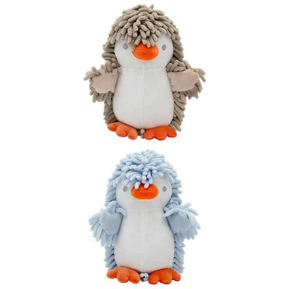 Unique Bargains 2 Pcs Cartoon Hand Towels 8" x 8" Blue/Brown