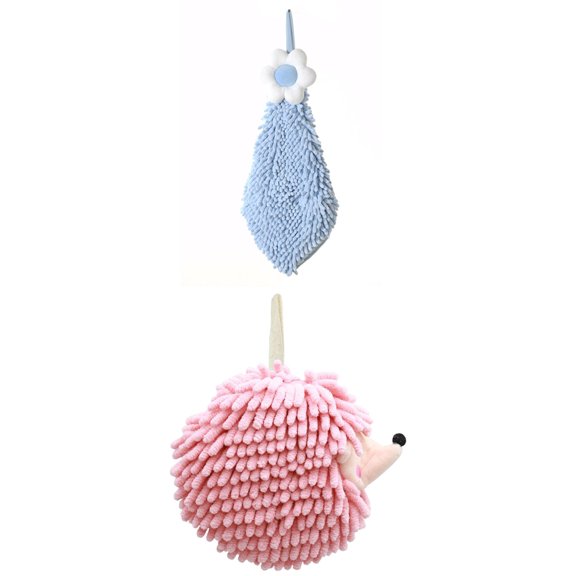 Unique Bargains 2 Pcs Cartoon Hanging 6" x 15"/7" x 7" Blue Pattern 2 Pink