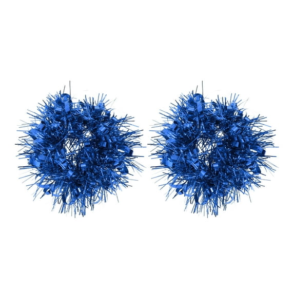 Unique Bargains 2 Pcs Cheerleader Poms Poms Wrist Flower Vibrant Cheerleading Practice Poms Blue