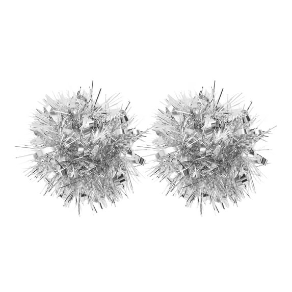 Unique Bargains 2 Pcs Cheerleader Poms Poms Wrist Flower Vibrant Cheerleading Practice Poms Silver Tone