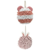 Unique Bargains 2 Pcs Chenille Hand Towel 7" x 7" Light Pink Pink