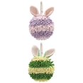 thumbnail image 1 of Unique Bargains 2 Pcs Chenille Rabbit Shape Absorbent Towel 7" x 7" Green/Purple, 1 of 4