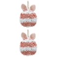 thumbnail image 1 of Unique Bargains 2 Pcs Chenille Rabbit Shape Absorbent Towel 7" x 7" Pink, 1 of 4