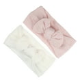 thumbnail image 1 of Unique Bargains 2 Pcs Classic Fashion Stripe Bow Headbands for Girls 6.69"x2.95" White Pink 2 Pcs, 1 of 6
