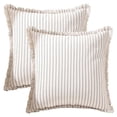 thumbnail image 1 of Unique Bargains 2 Pcs Classical Striped Throw Pillow Cover Grey 16" x 16", 1 of 6