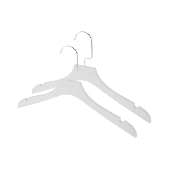 Unique Bargains 2 Pcs Clothes Hanger Flat Head Garment Hanger White