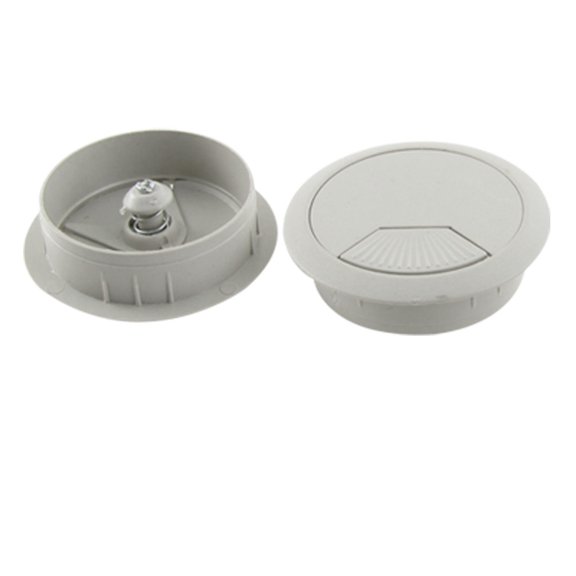 Unique Bargains 2 Pcs Computer Desk Round Plastic Cable Wire Cord Hole Covers