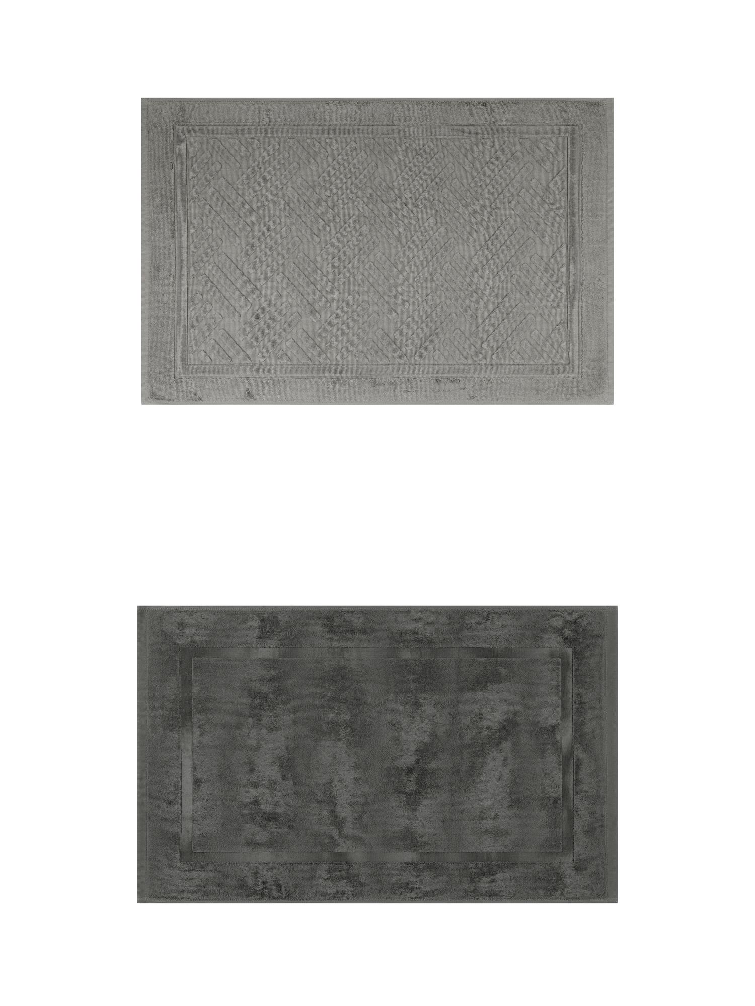 Unique Bargains 2 Pcs Cotton Banded Reversible Soft Bath Rug Grey 20" x 32"