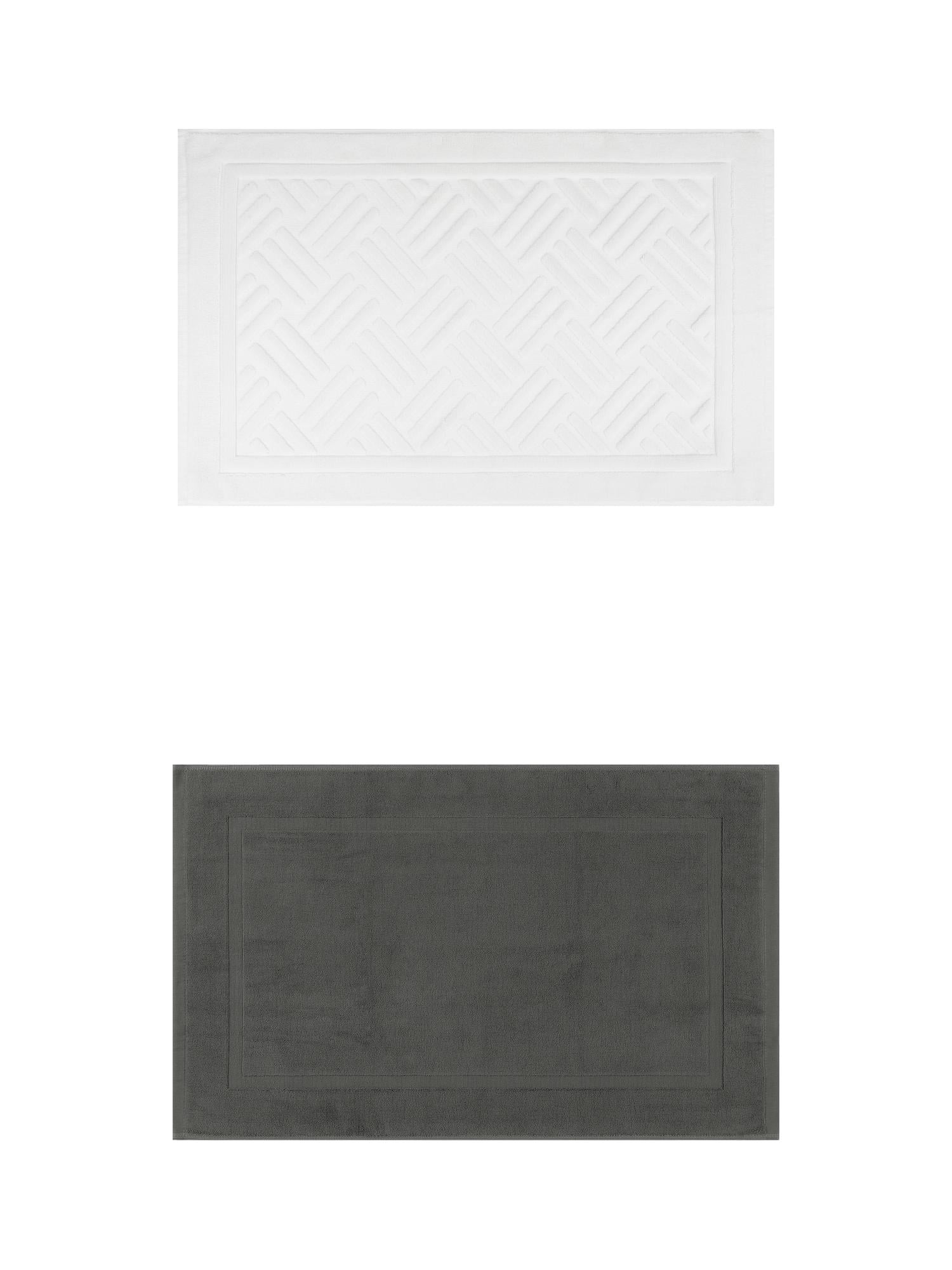 Unique Bargains 2 Pcs Cotton Banded Reversible Soft Bath Rug Grey/Beige 16" x 24"