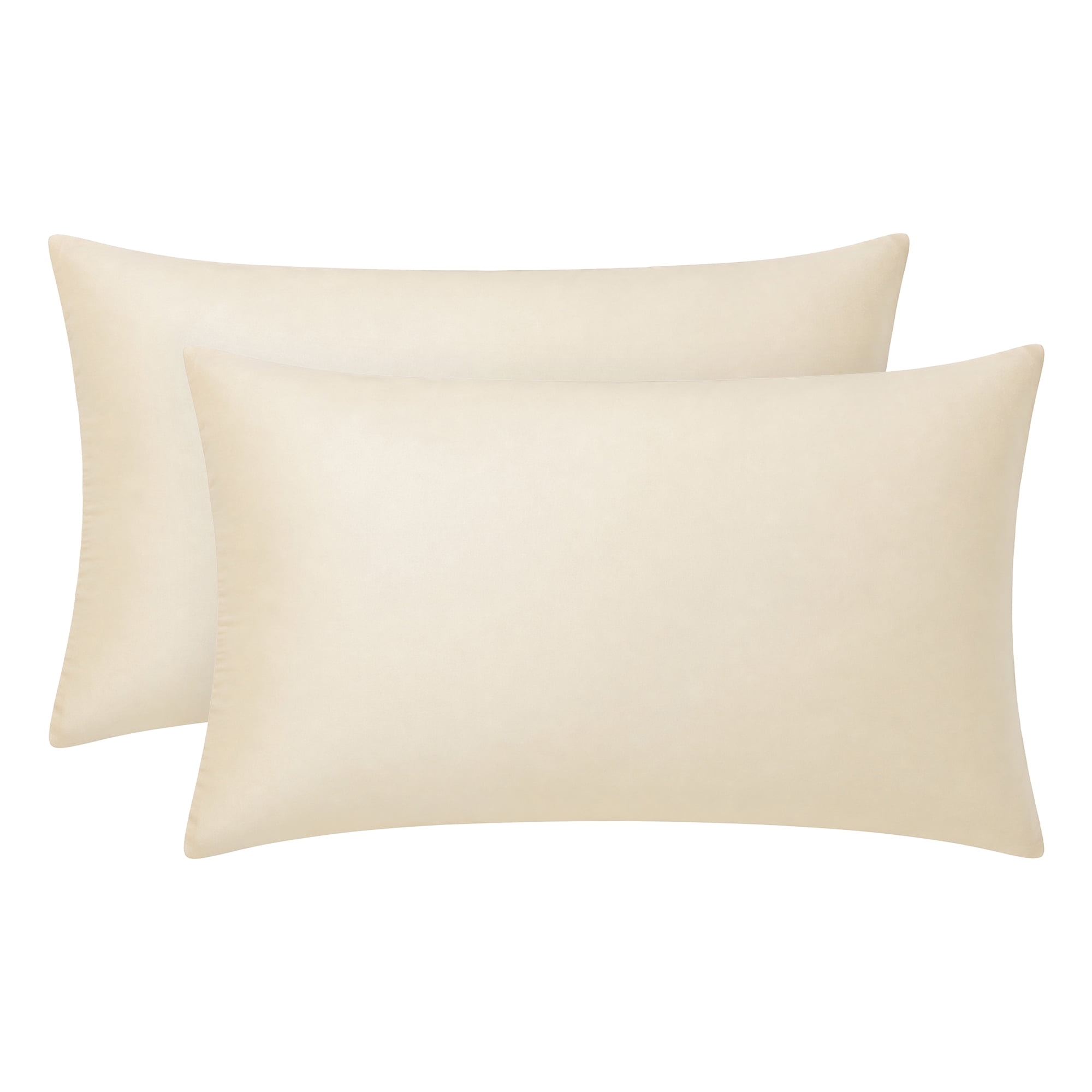 Unique Bargains 2 Pcs Cotton Pillowcase Envelope Closure Wrinkle Resistant Creamy yellow
