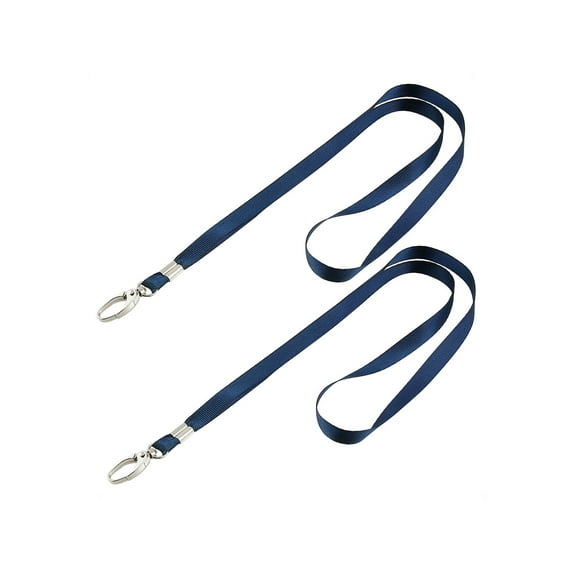 Unique Bargains 2 Pcs Dark Blue Nylon String Keys Card Holding Lanyard 16.1"