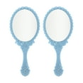 thumbnail image 1 of Unique Bargains 2 Pcs Delicate Handheld Mirror for Vacation Travel Sky Blue Plastic Glass 7.09"x3.11", 1 of 5