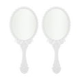 thumbnail image 1 of Unique Bargains 2 Pcs Delicate Handheld Mirror for Vacation Travel White Plastic Glass, 1 of 5