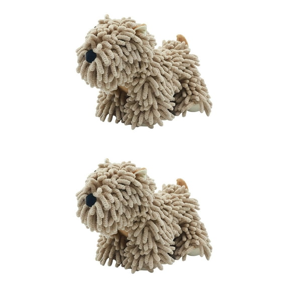 Unique Bargains 2 Pcs Dog Hand Towels 8" x 10" Brown