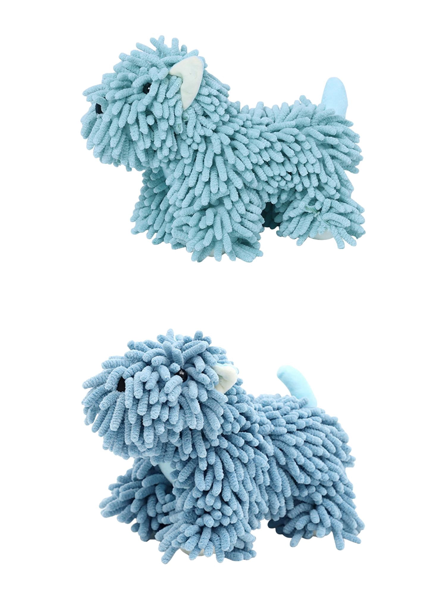 Unique Bargains 2 Pcs Dog Hand Towels 8" x 10" Green/Blue