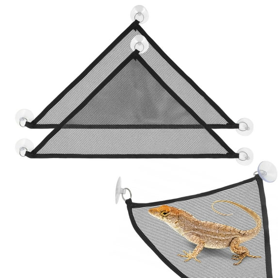 Unique Bargains 2 Pcs Dragon Lizard Hammock Breathable Mesh Reptile Hammock Lizard Bed Reptile Lizard Hammock for Anoles Geckos Snakes Chameleon Black 13in