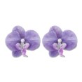 thumbnail image 1 of Unique Bargains 2 Pcs Duckbill Clip Phalaenopsis Faux Pearl Hair Clips for Women Ombre Purple, 1 of 5