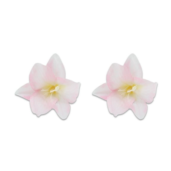 Unique Bargains 2 Pcs Duckbill Clip Simulated Flower Hair Clips for Women Light Pink