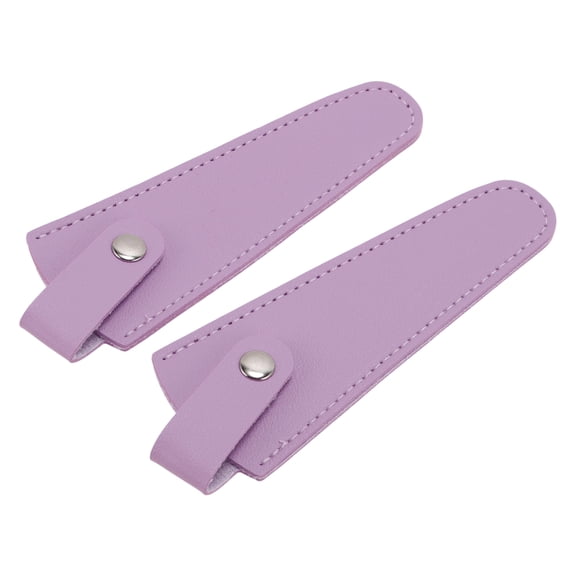 Unique Bargains 2 Pcs Durable Scissor Cover Light Purple Faux Leather