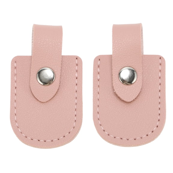 Unique Bargains 2 Pcs Durable Scissors Protective Cover Light Pink PU Leather