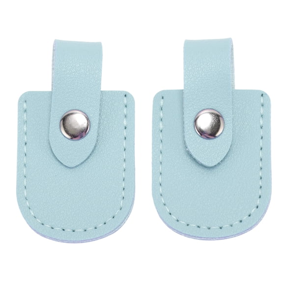 Unique Bargains 2 Pcs Durable Scissors Protective Cover Sky Blue PU Leather