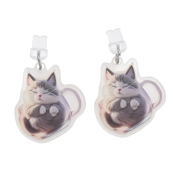 Unique Bargains 2 Pcs Dust Plug Charm for Lightning Cat Pendants Anti Dust Plugs Light Gray White