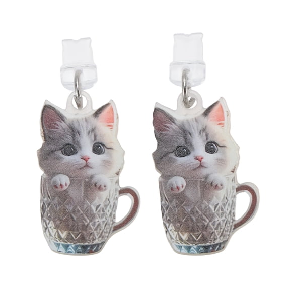 Unique Bargains 2 Pcs Dust Plug Charm for Lightning Cat Pendants Anti Dust Plugs Light Gray