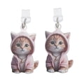 thumbnail image 1 of Unique Bargains 2 Pcs Dust Plug Charm for Lightning Cat Pendants Anti Dust Plugs Light Pink Brown, 1 of 5