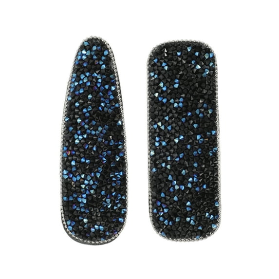 Unique Bargains 2 Pcs Elegant Rhinestone Hair Clips for Home Black Blue