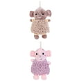 thumbnail image 1 of Unique Bargains 2 Pcs Elephant Hand Towel 7" x 11" Brown/Pink, 1 of 4
