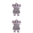 thumbnail image 1 of Unique Bargains 2 Pcs Elephant Hand Towel 7" x 11" Grey, 1 of 4