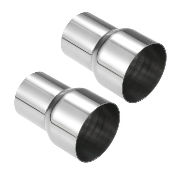 Unique Bargains 2 Pcs Exhaust Pipe Adapter Connector Reducer 2" ID - 2.5" ID Universal for Car Truck Stainless Steel