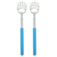 thumbnail image 1 of Unique Bargains 2 Pcs Extendable Bear Claw Stainless Steel Back Scratcher for Men and Women blue, 1 of 6