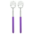 thumbnail image 1 of Unique Bargains 2 Pcs Extendable Bear Claw Stainless Steel Back Scratcher for Men and Women purple, 1 of 6