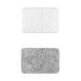 thumbnail image 1 of Unique Bargains 2 Pcs Extra Soft Thick Microfiber Non-Slip Plush Bath Mats White/Grey 16" x 24", 1 of 6