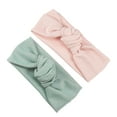 thumbnail image 1 of Unique Bargains 2 Pcs Fashion Stripe Headbands for Girls 6.69"x2.95" Pink Green, 1 of 6