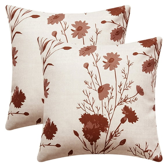 Unique Bargains 2 Pcs Floral Decoration Throw Pillow Cover Flower-1 18" x 18"