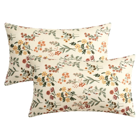 Unique Bargains 2 Pcs Floral Decoration Throw Pillow Cover Flower-4 12" x 20"