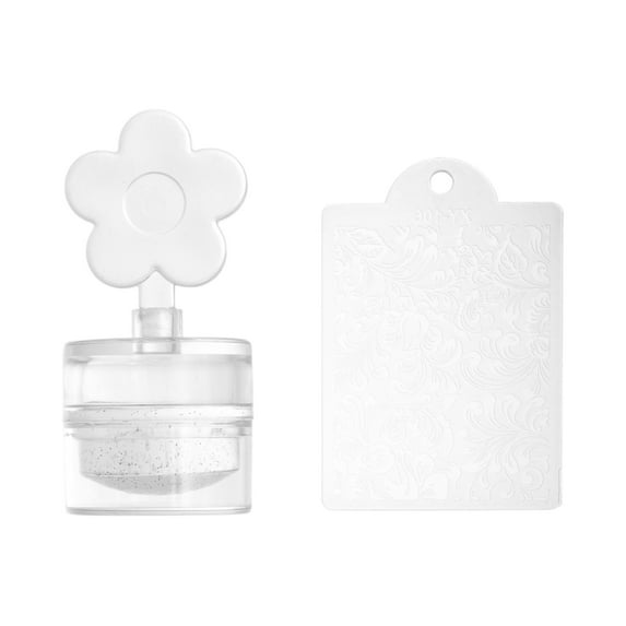 Unique Bargains 2 Pcs Flower Nail Art Stamp for Nail DIY Clear